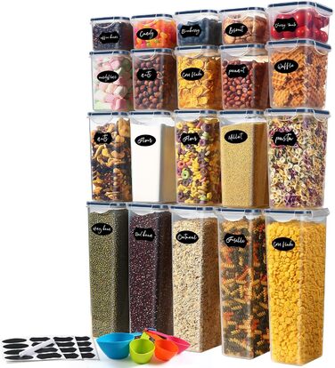 Набір контейнерів для зберігання YASHE 24 шт. з кришкою, герметичні, BPA-free, для сухих продуктів, крупи, борошна та цукру