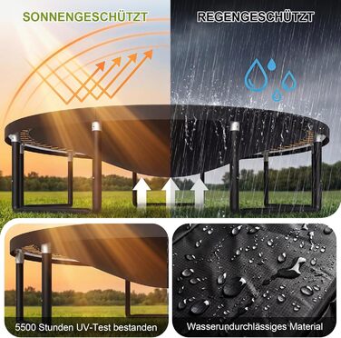 Батут Devoko вуличний з сіткою та кільцем для баскетболу, діаметр 366 см, до 150 кг, чорний