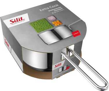 Каструля Silit Extra Cook з нержавіючої сталі 16 см з мірною шкалою та широким зливом, для плити Induktion