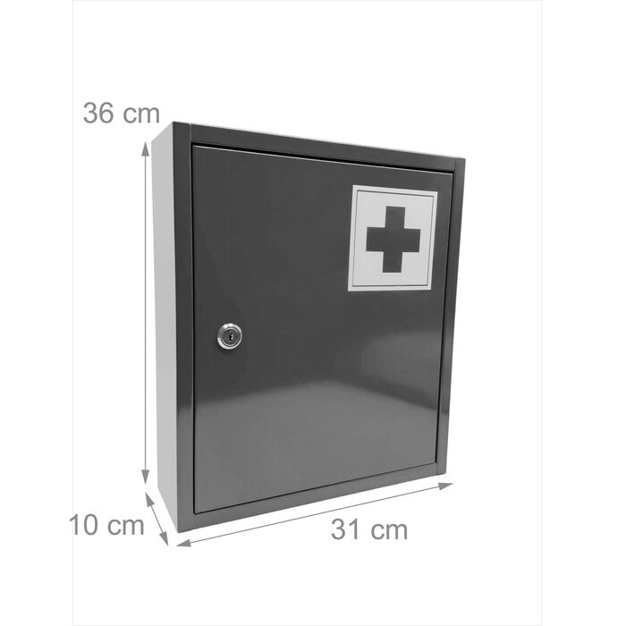 Шкафчик для медикаментів Relaxdays із замком та хрестом