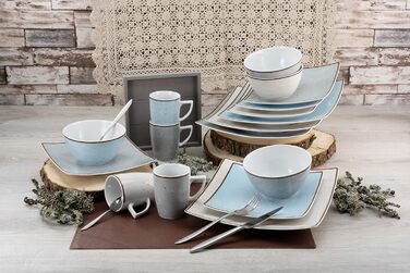 Набір посуду, 24 предмети Combo Pack (8 комбо-наборів, камінь), 22705, серія New Elegance VINTAGE NATURE