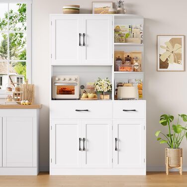 Кухонна шафа HOCSOK з 5 дверцятами, буфет, комод-бійлер, полиці, 2 шухляди, 177 x 104 x 34 см