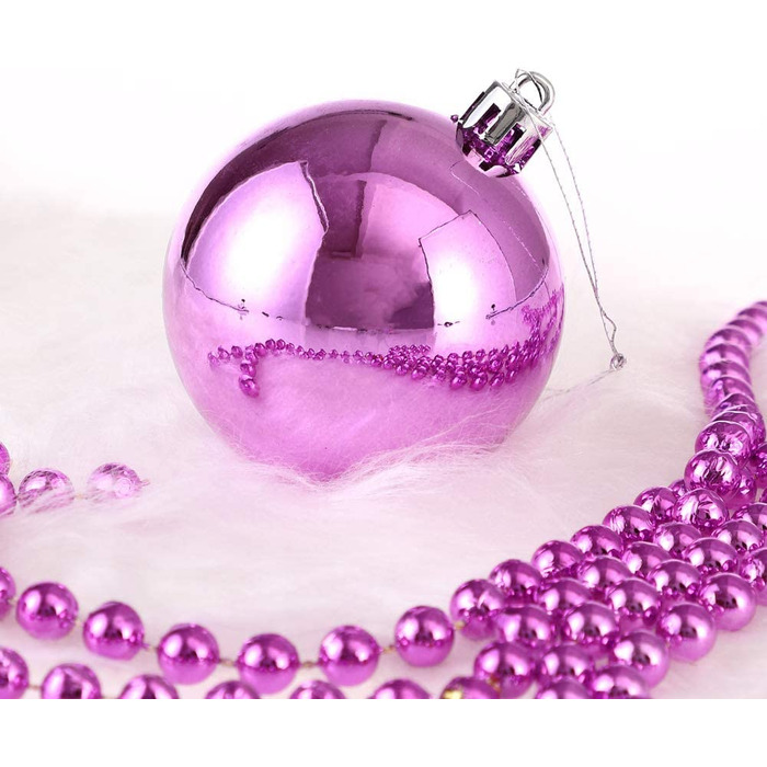 Різдвяні кулі Deuba Різдвяний декор пластикові матові блискучі ялинкові кулі Ø 3 4 6 см всередині і зовні (комплект з 54 шт. , рожевий)