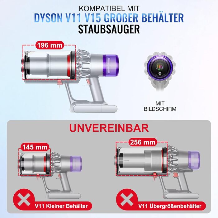 Оновлений контейнер для пилу для Dyson V11/V15/SV14/SV15/SV22, змінний великий контейнер, номер деталі 970050-01/965443-01