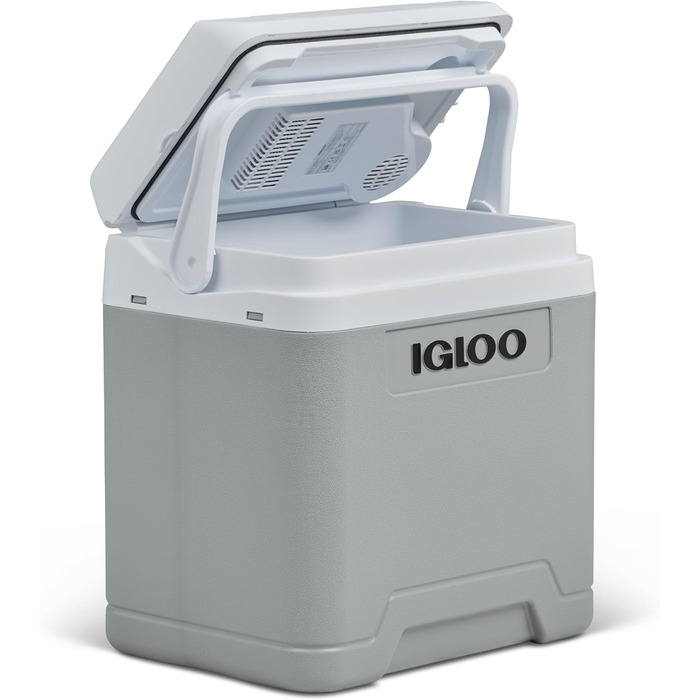 IGLOO IE27 - Електрична холодильна сумка/міні-холодильник 27л, 12/230V для авто, човна та відпочинку (сірий)
