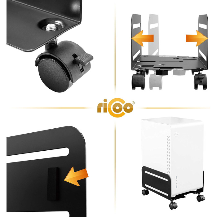 Підставка для комп'ютера RICOO на роликах: мобільний стійкий стенд для ПК, сервера та робочого місця