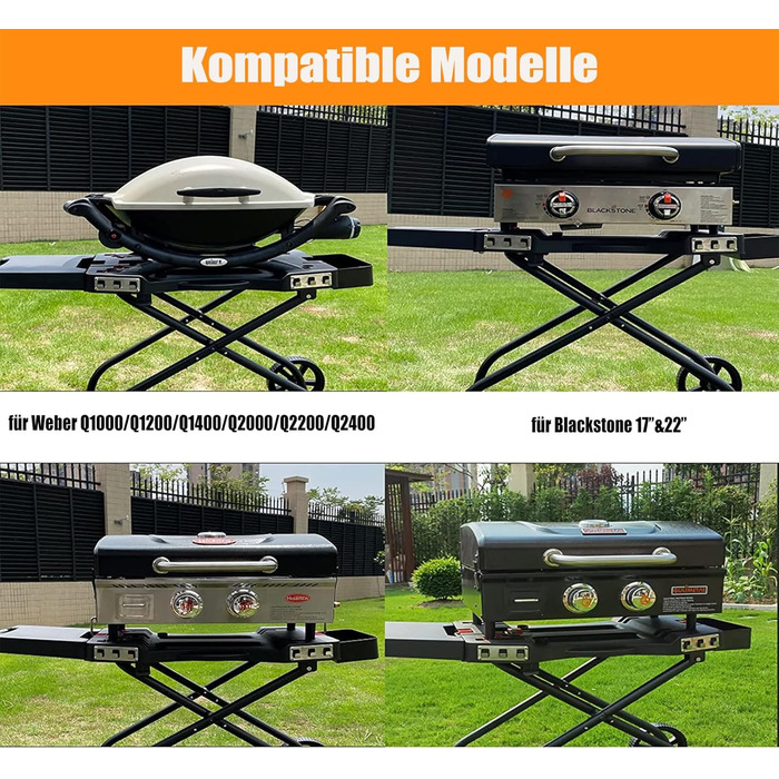 Підставка для гриля GFTIME для Weber Q1000, Q2000, Q1200, Q1400, Q2200, Q2400 та Blackstone 43/56 см, Outdoor
