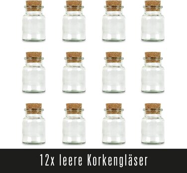 Анкерна порожня пробкова банка, маленька, 12 порожніх маленьких пробкових банок, для розливу спецій, трав або цукерок, відмінно підходить для