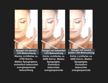 Дзеркало для ванної кімнати з підсвічуванням LED, діаметр 90 см, кругле, нейтральне світло 4000K, 90x90 см