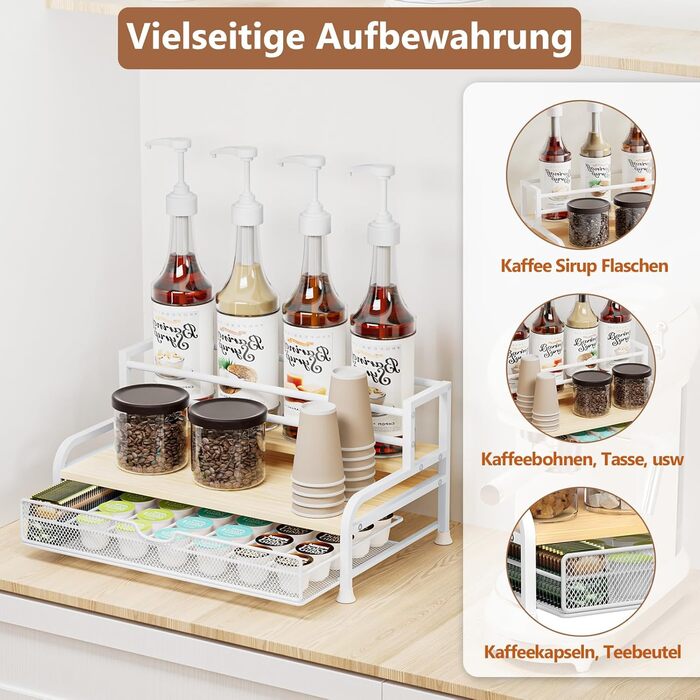 Трирівневий органайзер для капсул кави Dolce Gusto/Nespresso/Cafissimo з шухлядою (35 капсул)