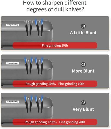 Електричний точило для ножів Pegelong S820 - точило для ножів та викруток, кут заточування 12.6 градусів