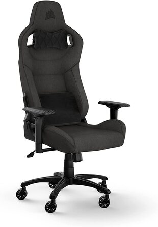 Ігрове крісло Corsair T3 RUSH Fabric (2023) – Стиль автоспорту, тканинне покриття, подушки для шиї та спини