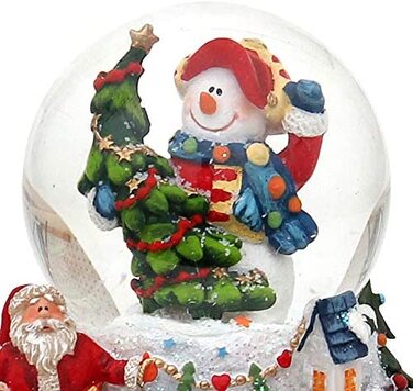 Деко герой 24 Снігова куля, розміри В/ Ш / куля близько 8,5 х 6,5 см / 6,5 см. 501227-синій (Сніговик з ялинкою)