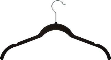 Базова вішалка Domopolis Для сорочки / сукні, з оксамитовим покриттям, (чорна, 50-річна, одномісна)