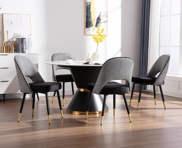 Набір з 2-х м'яких крісел з велюру для вітальні/кухні. Сучасний дизайн, без підлокітників, металеві ніжки. 2 шт. (Чорний)