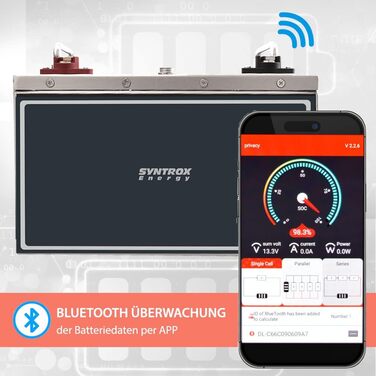 Акумулятор 12,8 В 100 Ач BMS Bluetooth, 1280 Втгод, 4000-15000 циклів, 4 RV