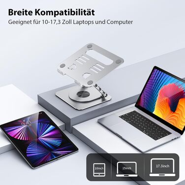 Підставка для ноутбука CreaDream: регульована, 360° обертання, для 10-17