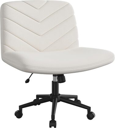 Крісло офісне Yaheetech з колесами, регульоване по висоті, з широким сидінням та середньою спинкою, для офісу та спальні, бежеве