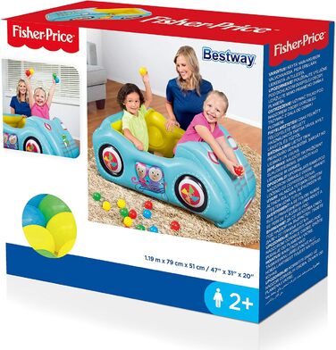 Басейн з м'ячем Bestway Fisher-Price, гоночний автомобіль, 119 x 79 x 51 см