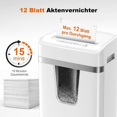 Шредер Bonsaii Aktenvernichter 12 Blatt C282-A: 12 аркушів, P-4, для документів, кредиток, CD, 20л контейнер