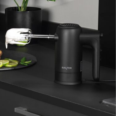 Міксер ручний Salter EK5613BMBLK Kuro - електричний міксер з набором насадок, 5 швидкостей, Turbo-функція, система Quick Release