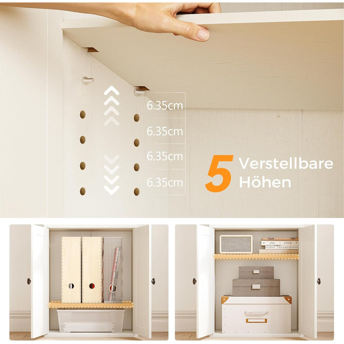 Стелаж Coleshome з дверцятами та шухлядами: 5 полиць, 48x24x164.2 см, білий