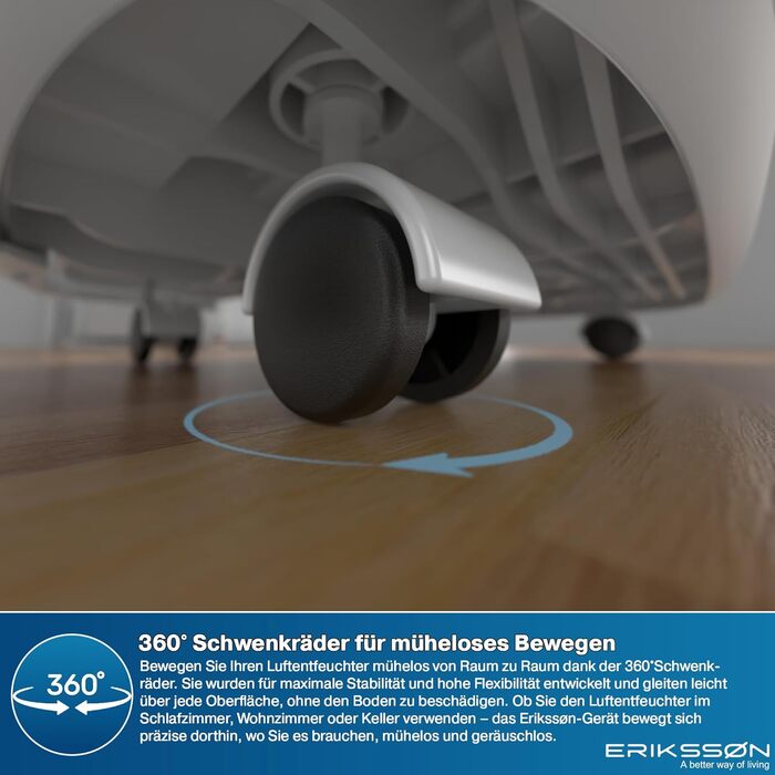 Електричний осушувач повітря з LED-дисплеєм, таймером та захистом для дітей | Осушує 16 літрів вологи на добу | Для приміщень до 70 м² | Енергоефективний осушувач з датчиком вологості | Білий