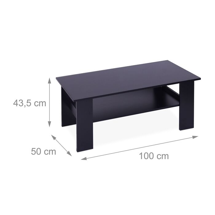 Зручний журнальний столик Relaxdays з нижньою полицею