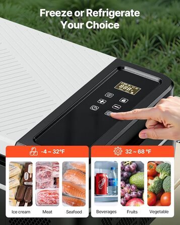 Автомобільний холодильник VEVOR 20л з Wi-Fi, 12/24В DC та 100-240В AC: портативний компресорний автохолодильник для кемпінгу, подорожей, риболовлі