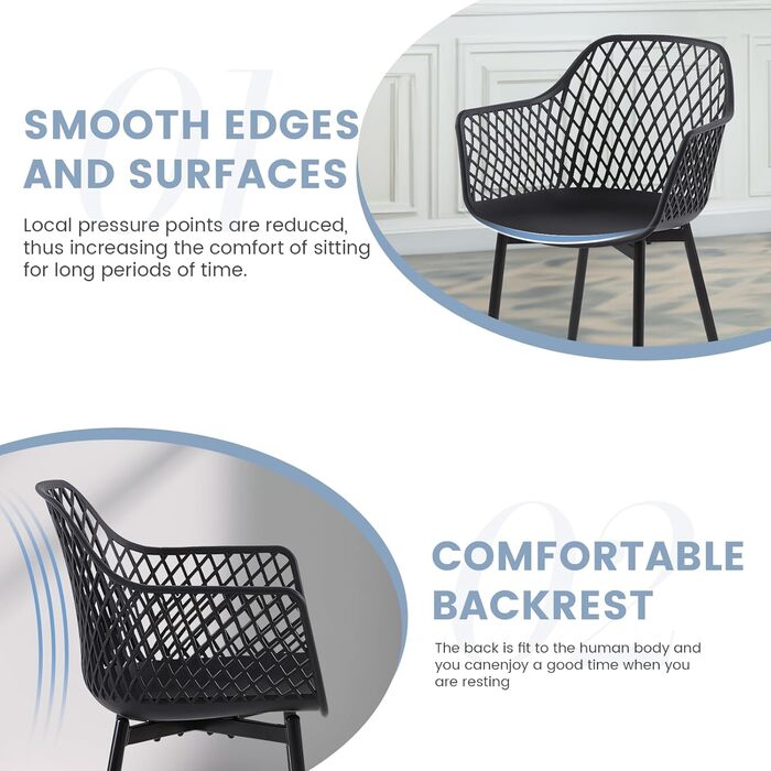 Набір меблів для балкона на 2 особи: стіл та 2 стільці з регульованими ніжками, чорного кольору