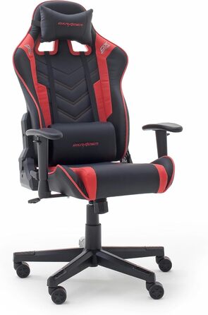 Ігрове крісло Robas Lund DX Racer Sport OK 132, чорно-червоне, регулюється по висоті, ергономічне, з функцією гойдалки