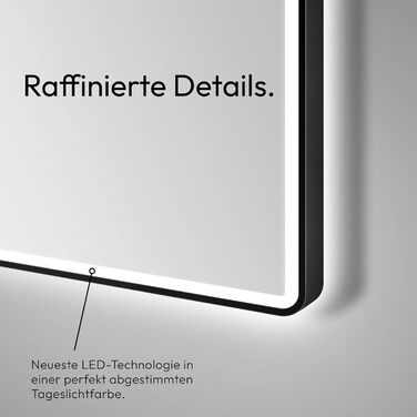 Дзеркало для ванної кімнати Talos Black Moon LED 120x70 см з підсвічуванням, вологостійке, нейтральне світло