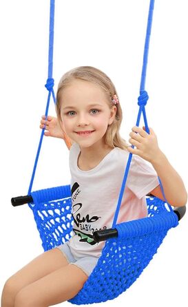 Дитяча гойдалка - гойдалка для дому та вулиці, підвісна гойдалка для дітей, блакитна