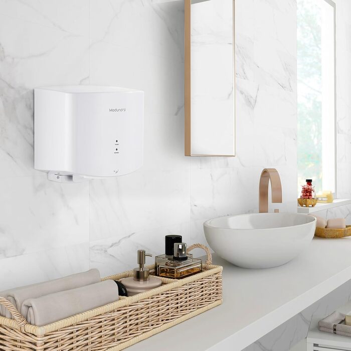 Компактний автоматичний електричний сушар для рук настінний для дому та комерційних приміщень (білий)