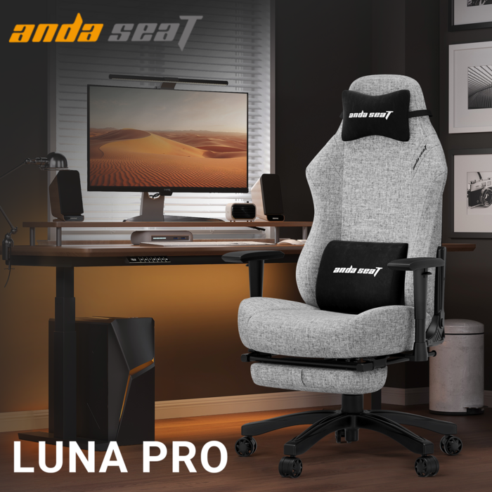 Крісло ігрове Anda Seat Luna Pro Gray Fabric Size L