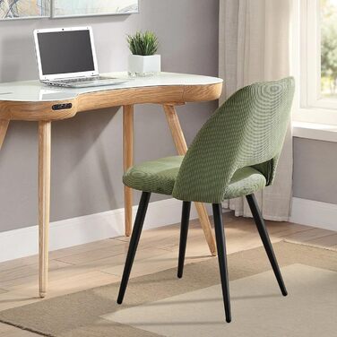 Набір обідніх стільців 4 шт. з витонченою спинкою, м'які стільці для кухні, вітальні, спальні, зелений (2 шт. в наборі)