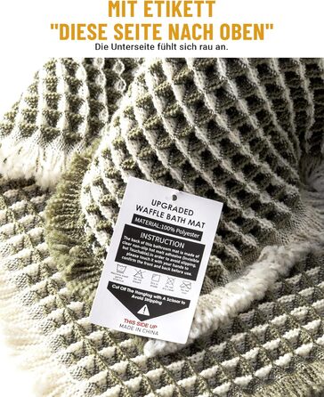 Набір килимків для ванної кімнати: антиковзаючі килимки, набір 2 шт., бохо-стиль, для ванної, спальні, вітальні, 51 x 120 см + 41 x 61 см, коричнево-білий (зелено-білий)
