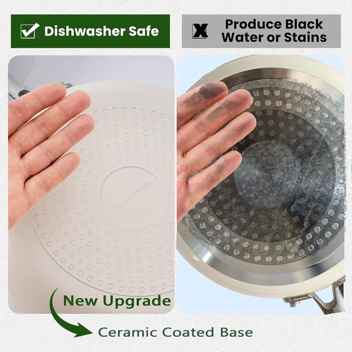 Набір сковорідок з керамічним покриттям 20/24/28 см, індукційні, антипригарні, без PTFE, PFOA, PFOS, для індукційних плит, Blaugrau