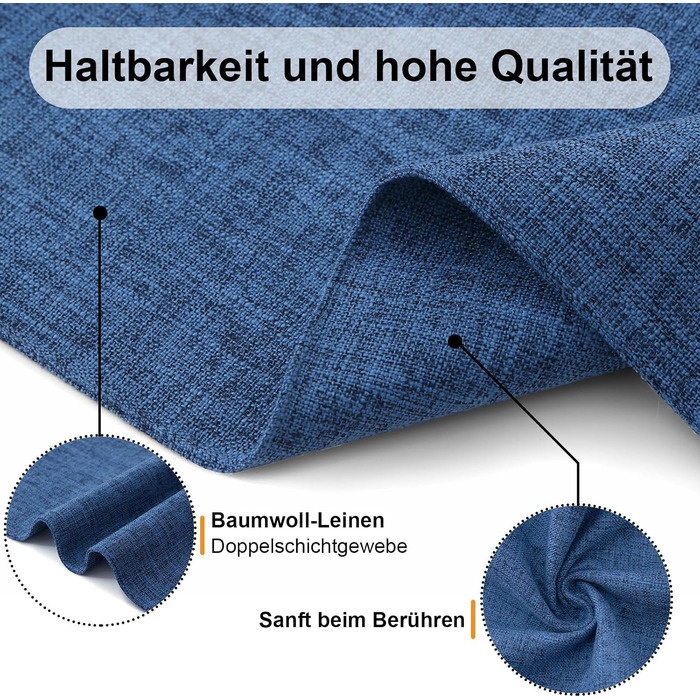 Тканинні серветки на стіл Homaxy, 4 шт., блакитні, миючі, термостійкі, антиковзаючі, двосторонні