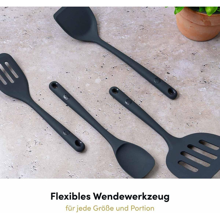 Набір кухонних аксесуарів Hoffmann Küchenhelfer-Set, 16 предметів, антрацит, силікон, нержавіюча сталь, для кухні