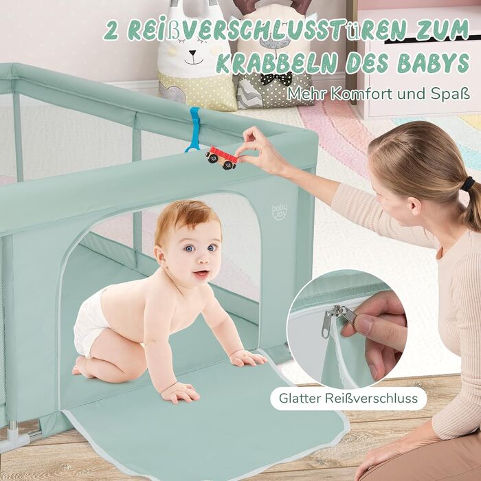 Манеж Baby з аксесуарами для дітей 0-36 місяців 200x180 см зелений