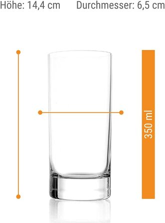 Склянки для води Stlzle Lausitz серії New York Bar i набір з 6 склянок можна мити в посудомийній машині I великі келихи для соку I Універсальні келихи a