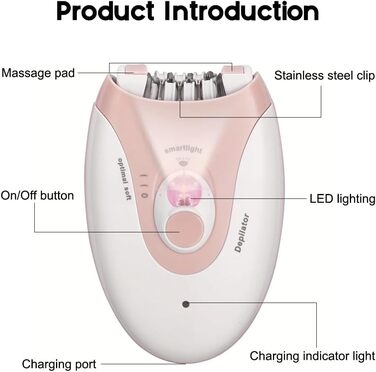 Епілятор DASIAUTOEM Ladies, епілятор для обличчя зі світлодіодним підсвічуванням для тіла, рук, ніг, пахв, бікіні