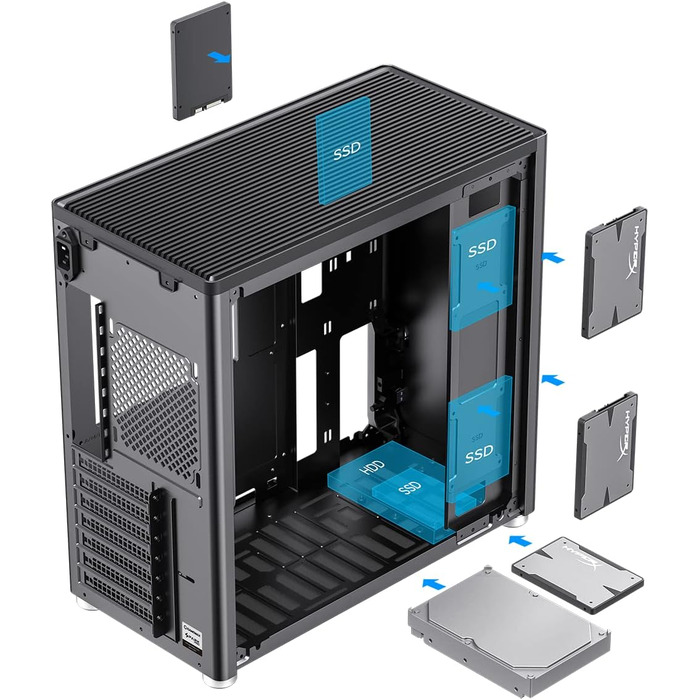 Ігровий корпус GameMax Spark Pro Cube ATX з двома загартованими скляними панелями, USB 3.0, Type-C, чорний