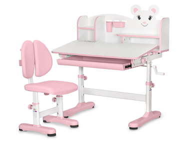 Комплект меблів (стіл + стілець + полиця) Mealux BD-29 Panda XL Pink (арт. BD-29 PN)