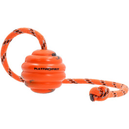 Гумовий м'яч PlayfulSpirit на мотузці іграшка для собак (50 символів)
