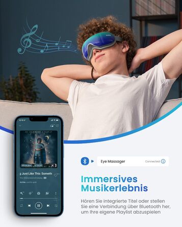 Масажер для очей RENPHO Eyeris 1 з підігрівом, вібрацією та Bluetooth, акумуляторний, для сухих очей