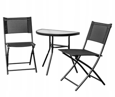 Комплект садових меблів Atos, метал, чорний, 3 предмети