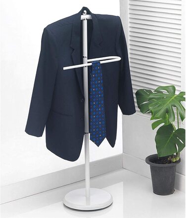 Стійка для одягу чоловіча CARO-Möbel JÖRG з вішалкою для штанів, біла