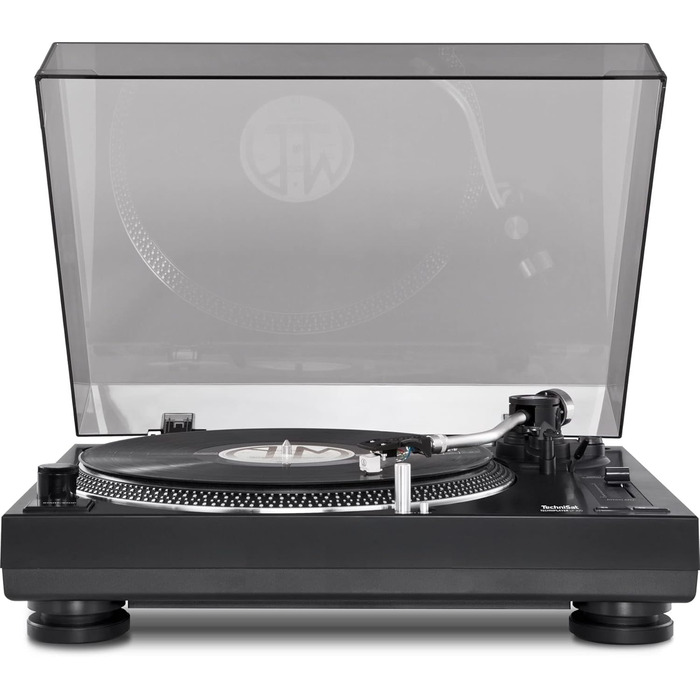 Програвач вінілу TechniSat TECHNIPLAYER LP 200 з USB, автоматичний, 33/45 об/хв, алюмінієвий диск, цифровізація, чорний, прямий привід
